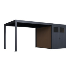 Pergola motorisée en alu gris 3x4m avec abri de 6m² - Elmo - Ombrea