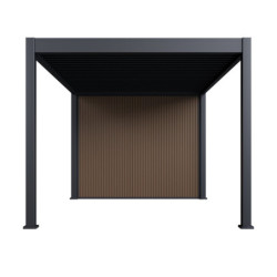 Pergola motorisée en alu gris 3x4m avec abri de 6m² - Elmo - Ombrea