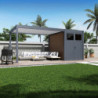 Pergola motorisée en alu gris et blanc 3x4m - abri 6m² - Elmo - Ombrea