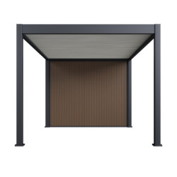 Pergola motorisée en alu gris et blanc 3x4m - abri 6m² - Elmo - Ombrea