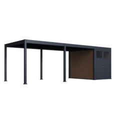 Pergola motorisée en alu gris 3x6m avec abri de 6m² - Elmo - Ombrea