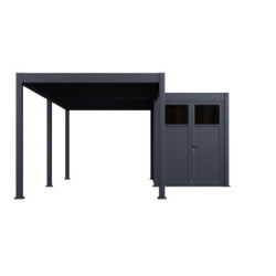 Pergola motorisée en alu gris 3x6m avec abri de 6m² - Elmo - Ombrea