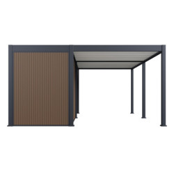 Pergola motorisée 3x6m en alu gris et blanc - abri 6m² - Elmo - Ombrea