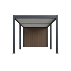 Pergola motorisée 3x6m en alu gris et blanc - abri 6m² - Elmo - Ombrea