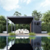 Pergola motorisée en alu gris 4x6m avec abri de 6m² - Elmo - Ombrea