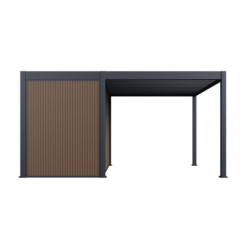 Pergola motorisée en alu gris 3x4m avec abri de 8m² - Elmo - Ombrea