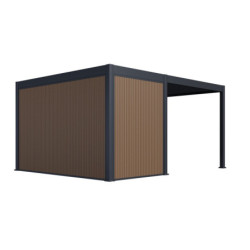 Pergola motorisée en alu gris 3x4m avec abri de 8m² - Elmo - Ombrea