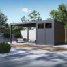 Pergola motorisée 4x4m² en alu gris avec abri de 8m² - Elmo - Ombrea