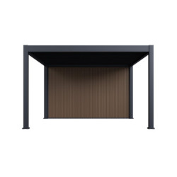 Pergola motorisée 4x4m² en alu gris avec abri de 8m² - Elmo - Ombrea