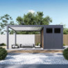 Pergola motorisée 4x4m² en alu gris et blanc - abri 8m² - Elmo - Ombrea