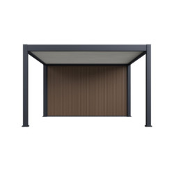 Pergola motorisée 4x4m² en alu gris et blanc - abri 8m² - Elmo - Ombrea