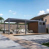 Pergola motorisée en alu gris 4x6m avec abri de 8m² - Elmo - Ombrea