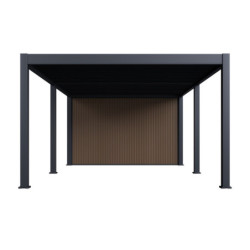 Pergola motorisée en alu gris 4x6m avec abri de 8m² - Elmo - Ombrea