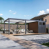 Pergola motorisée 4x6m en alu gris et blanc - abri 8m² - Elmo - Ombrea