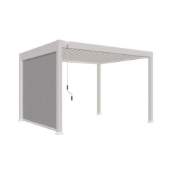 Store latéral 3m en alu blanc - motorisé pour pergolas Ombrea