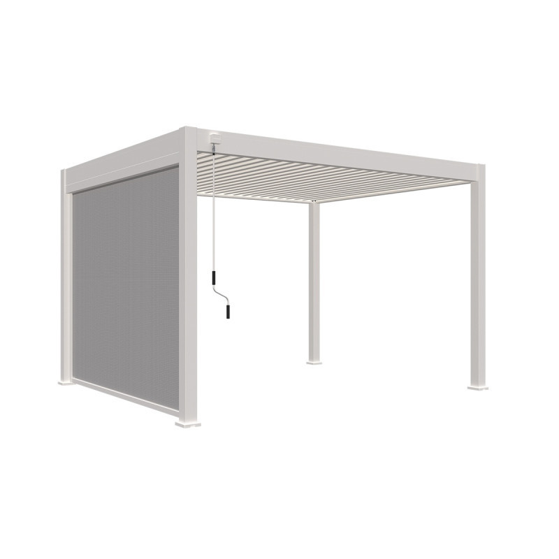 Store latéral 3m en alu blanc - motorisé pour pergolas Ombrea