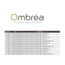 Store latéral 3m en alu blanc - motorisé pour pergolas Ombrea