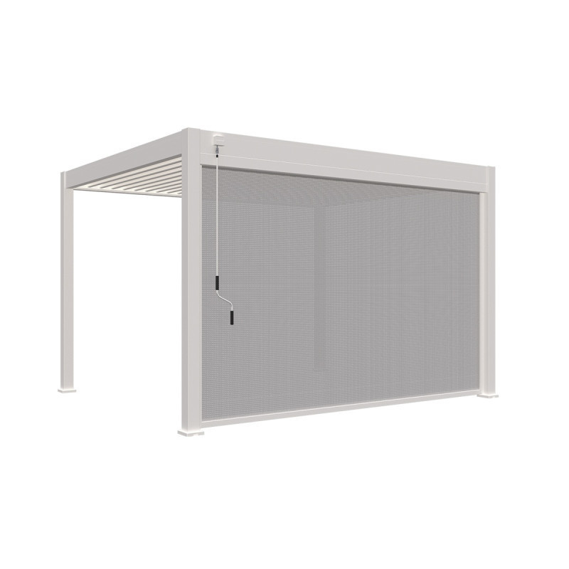 Store latéral en alu blanc pour pergola 3x4m - 4x4m - 4x6m - Ombrea