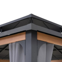 Rideaux pour tonnelle Pasu 300x300cm en polyester gris - Sunjoy