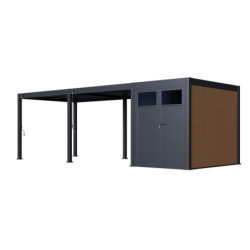 Abri de stockage 6m² pour pergola autoportée et de côté 3m - Ombrea