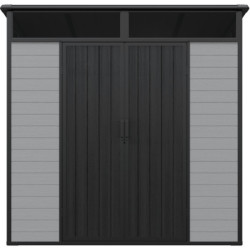 Abri de Jardin Résine 4m² DICKINS Skylight Gris/Noir + Plancher - JOBU