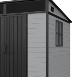 Abri de Jardin Résine 4m² DICKINS Skylight Gris/Noir + Plancher - JOBU