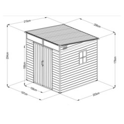 Abri de Jardin Résine 4m² DICKINS Skylight Gris/Noir + Plancher - JOBU
