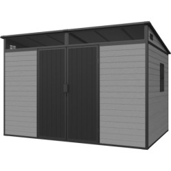 Abri de Jardin Résine DICKINS Skylight 6m² - Gris/Noir + Plancher | JOBU