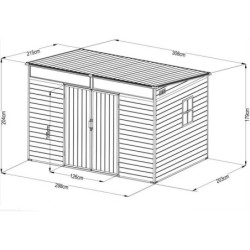 Abri de Jardin Résine DICKINS Skylight 6m² - Gris/Noir + Plancher | JOBU