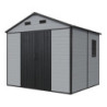 Abri de Jardin Résine 5,69m² DICKINS Gris/Noir + Plancher - JOBU