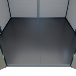 Abri de Jardin Résine 5,69m² DICKINS Gris/Noir + Plancher - JOBU