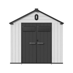 Abri de jardin toit plat polypropylène anthracite 233,8x233,8cm Jôbu