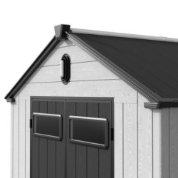 Abri de jardin toit plat polypropylène anthracite 233,8x233,8cm Jôbu