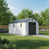 Abri de Jardin 14m² Docker Jobu - Résine Brossée avec Skylight et Plancher