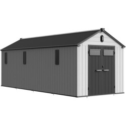 Abri de Jardin 14m² Docker Jobu - Résine Brossée avec Skylight et Plancher