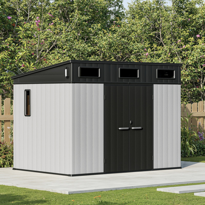 Abri de Jardin Résine 6m² Docker + Plancher - Jobu | Toit Monopente