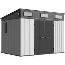 Abri de Jardin Résine 6m² Docker + Plancher - Jobu | Toit Monopente