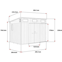 Abri de Jardin Résine 6m² Docker + Plancher - Jobu | Toit Monopente