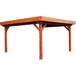 Carport Ombra 12,53m² en bois massif avec toit en bac acier Habrita