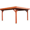 Carport Ombra 12,53m² en bois massif avec toit en bac acier Habrita