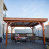 Carport Ombra 12,53m² en bois massif avec toit en bac acier Habrita