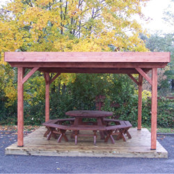 Carport Ombra 12,53m² en bois massif avec toit en bac acier Habrita