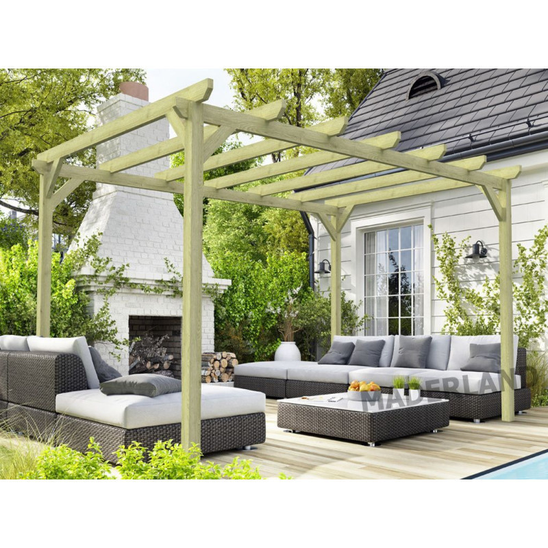 Pergola autoportante 420x300cm - traité autoclave - Paris - Maderland