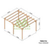 Pergola autoportante 510x420cm - traité autoclave - Paris - Maderland