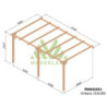 Pergola adossée 510x300cm - traité autoclave - Orléans - Maderland