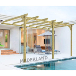 Pergola adossée 600x300cm - traité autoclave - Orléans - Maderland