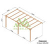 Pergola adossée 600x300cm - traité autoclave - Orléans - Maderland