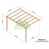 Pergola adossée 420x300cm - traité autoclave - Saint-Denis - Maderland