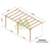 Pergola adossée 600x300cm - traité autoclave - Narbonne - Maderland