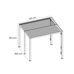 Pergola en alu et lames orientables 12m² Marco - Cerland